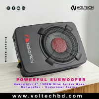 Nakamichi 8" 1500W Slim Active Bass Subwoofer – Underseat Series | Voltech Electronics